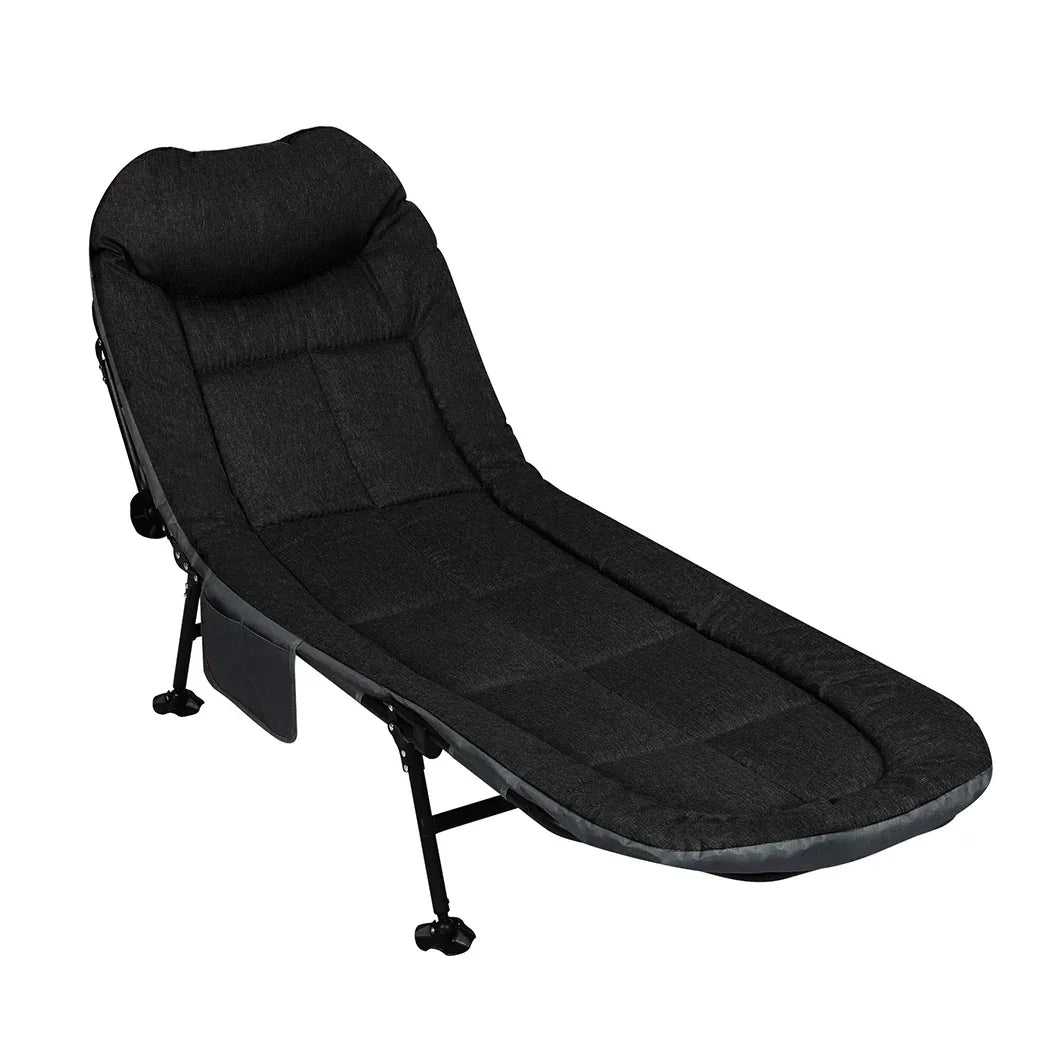 Levede Folding Camping Bed Camp Cots Black-2029387200147361792
