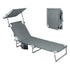 Levede Foldable Lounge Chairs with Canopy Grey-1910112248400056320