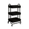 Levede 3 Tiers Kitchen Trolley Cart Black-2018816732868775936