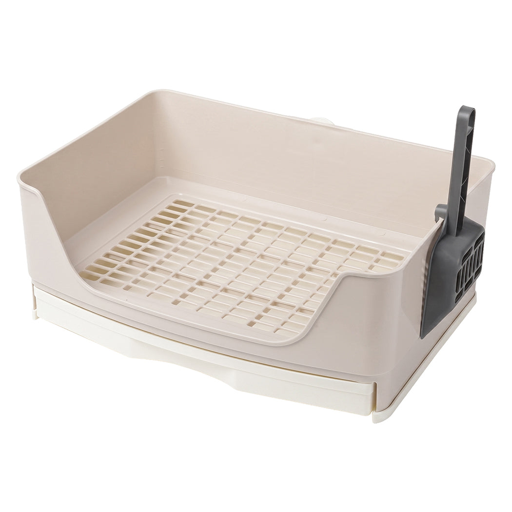 PaWz Rabbit Litter Tray Drawer Box Easy-Clean Secure for Indoor Cage Use Brown-2100034994138386432