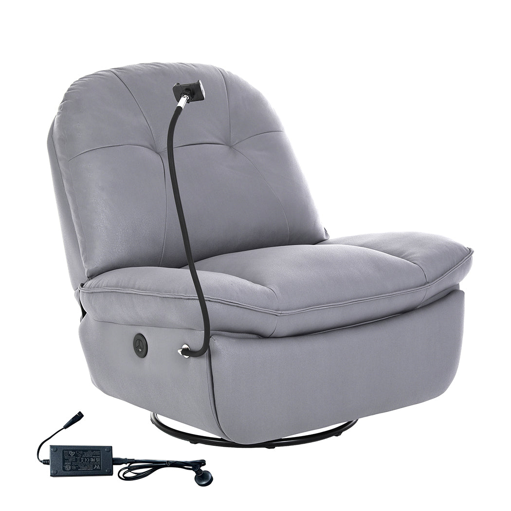 Levede Electric Chair Recliner Swivel Grey-1864184462695337984