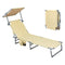 Levede Foldable Lounge Chairs with Canopy Khaki