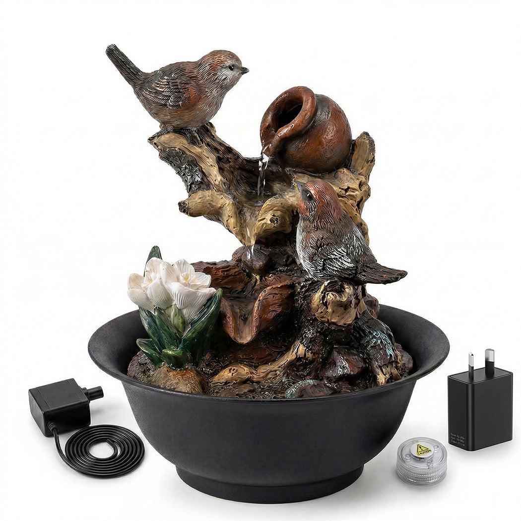 Spector Tabletop Water Fountain LED Colour Changing Bird Indoor Desktop AU Plug-2050059011792965633