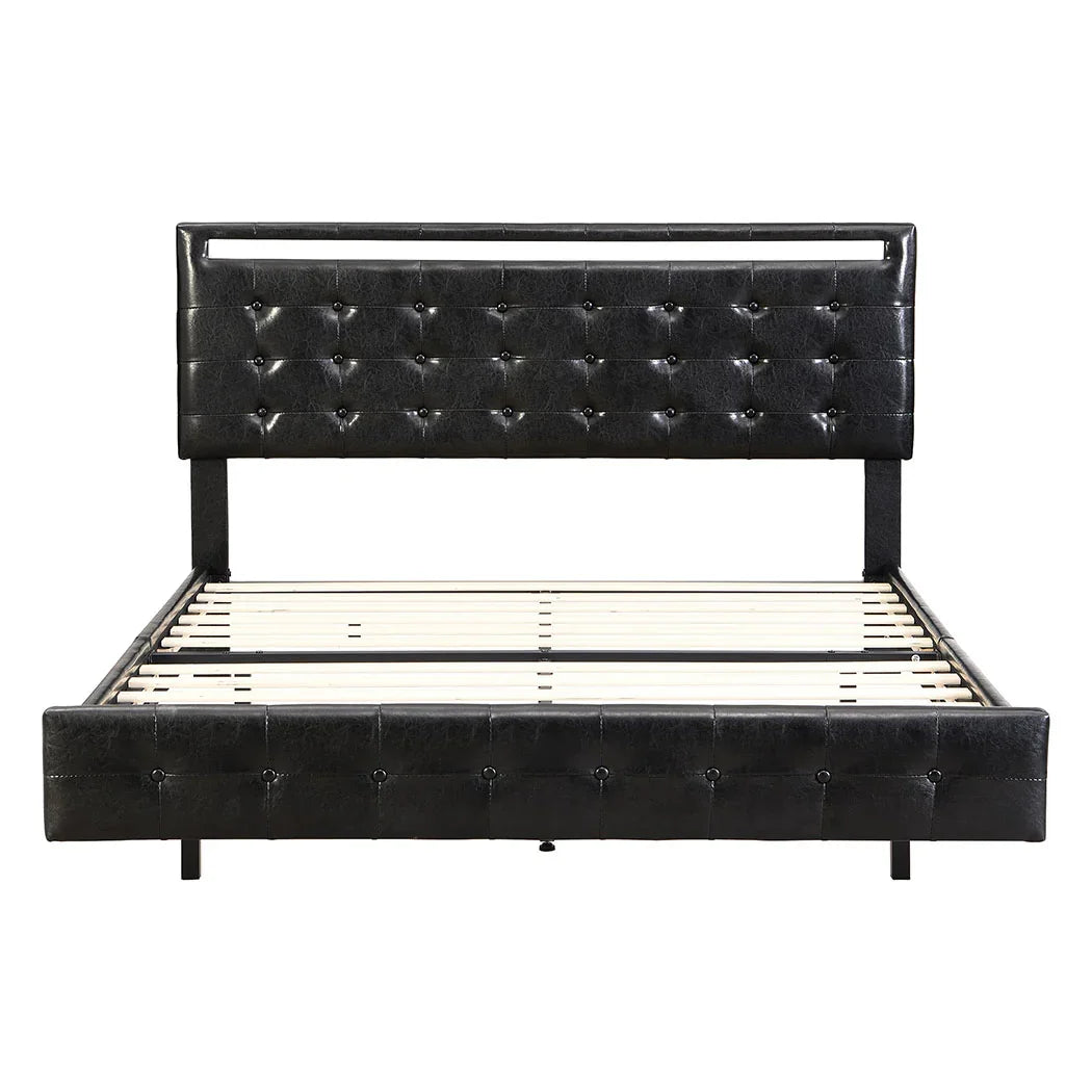 Levede  Floating Bed Frame Queen with Headboard LED Lights Mattress Base-2018816893917466625