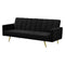 Levede Sofa Bed Convertible Velvet Lounge Recliner Couch Sleeper 3 Seater Black-2018816938825879553