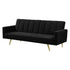 Levede Sofa Bed Convertible Velvet Lounge Recliner Couch Sleeper 3 Seater Black-2018816938825879553