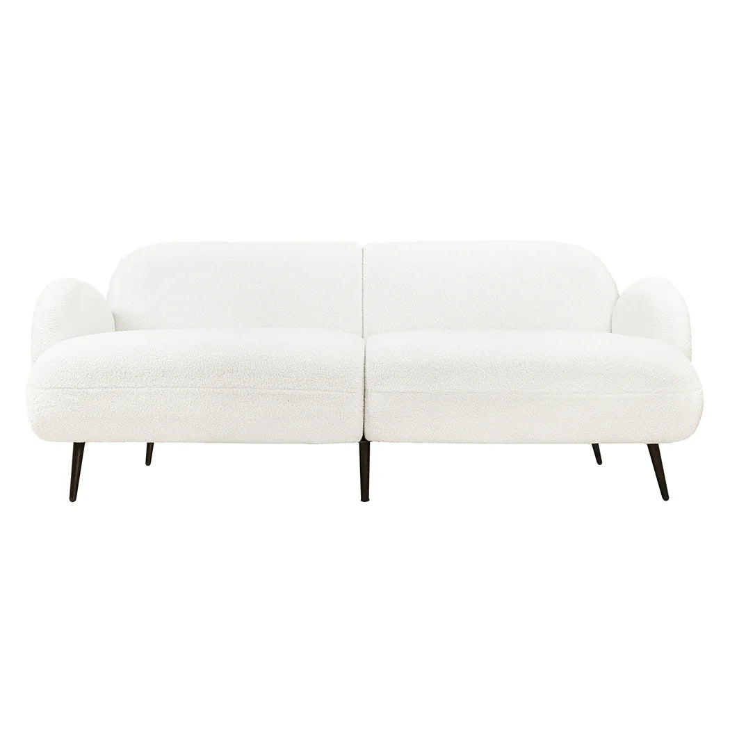 Levede Cloud Sofa 3 Seater Sherpa Fleece White-2006732843321004033