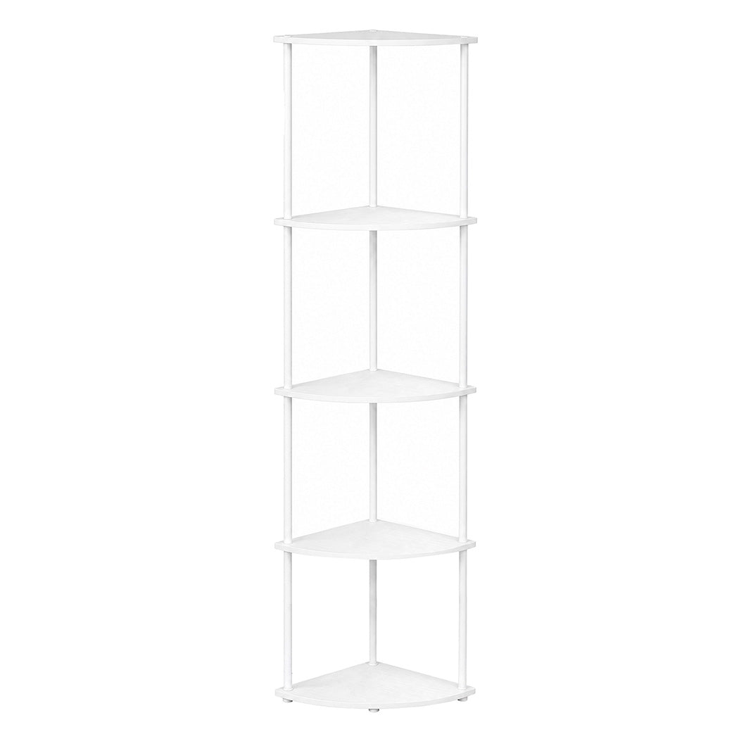 Levede Corner Bookshelf Adjustable Corner Bookcase Unit Living Room White-2109799588842639362