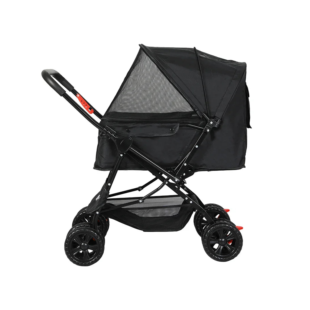 PaWz Pet Stroller Dog Cat Carrier Foldable Black-2006733031766888449