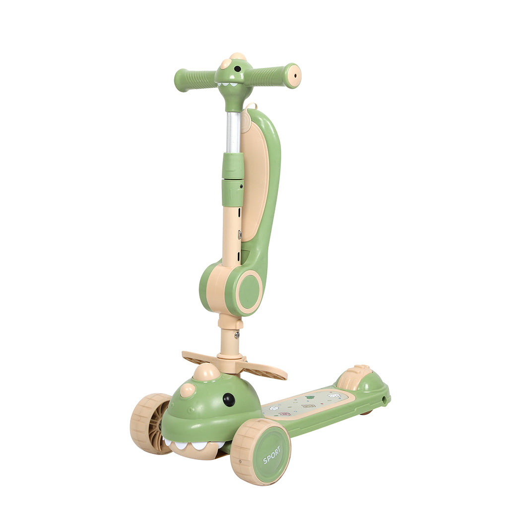 BoPeep Foldable Kids Scooter Flip-able Seat Green-1894516713949630465