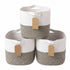 Levede Storage Baskets Laundry Bins 3Pcs Foldable with Handles Cotton Rope Brown-2100035024383512577