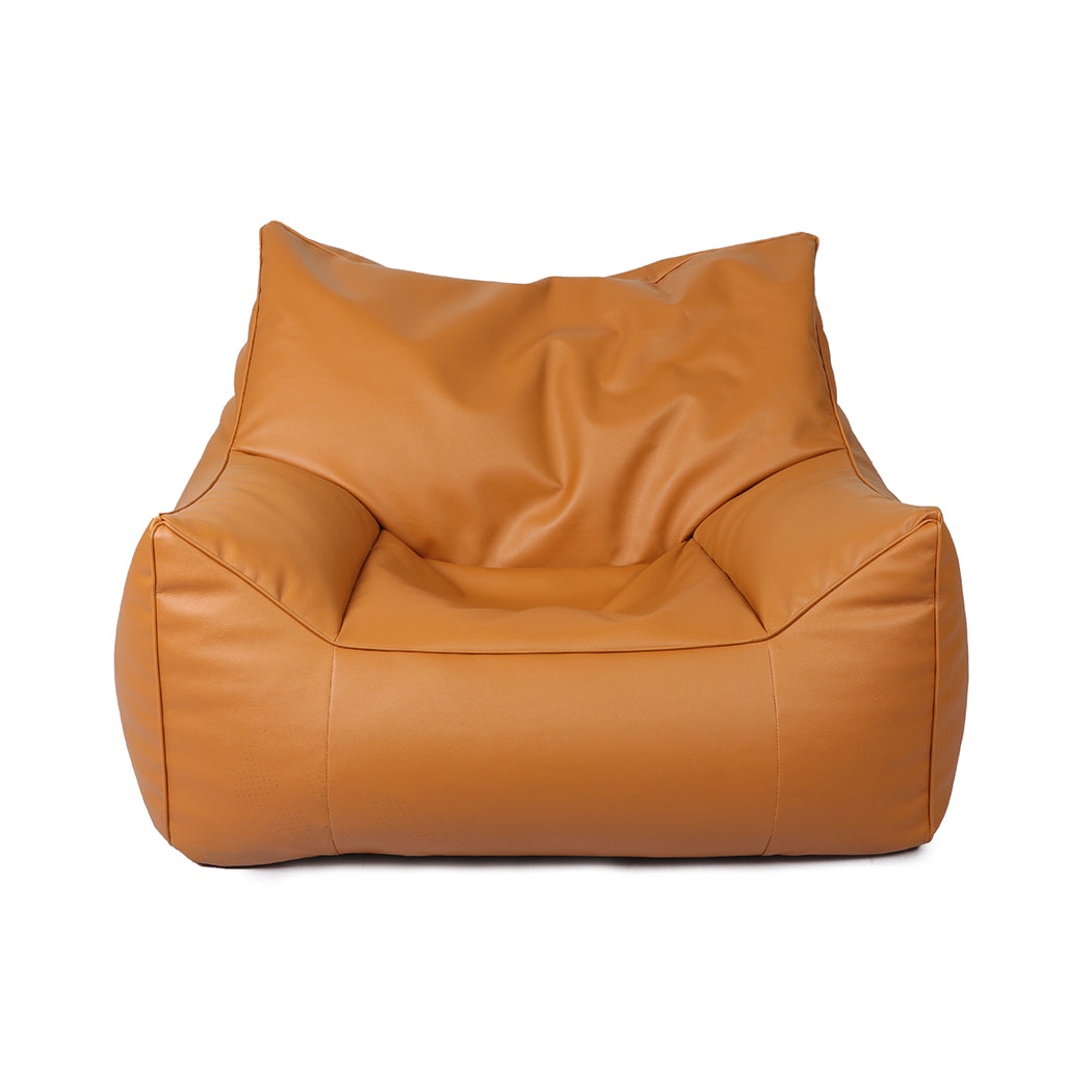 Marlow Bean Bag Chair Cover PU Indoor Brown-1864183167573954561