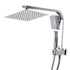 High Pressure Shower Head Set Rain Square Silver-2006733185240666113