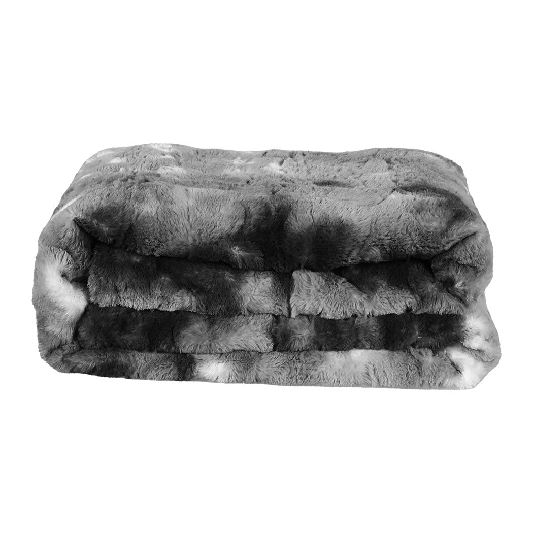 Dreamz Luxury Tie-dyed Blanket Grey 127cm x 152cm-1894516718584336385