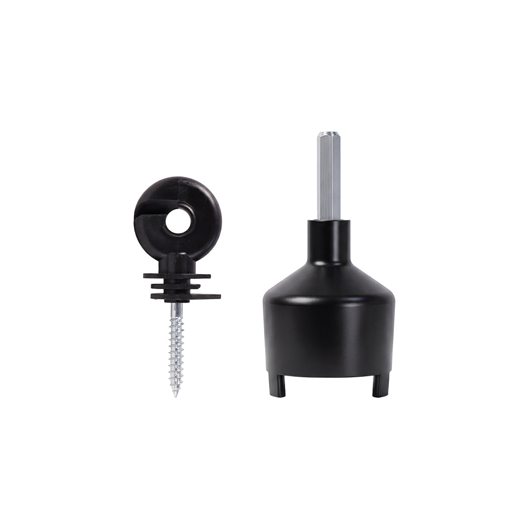 Traderight Electric Fence Insulators 120pc Ring Insulators PP+PE Black-2072893582175506433