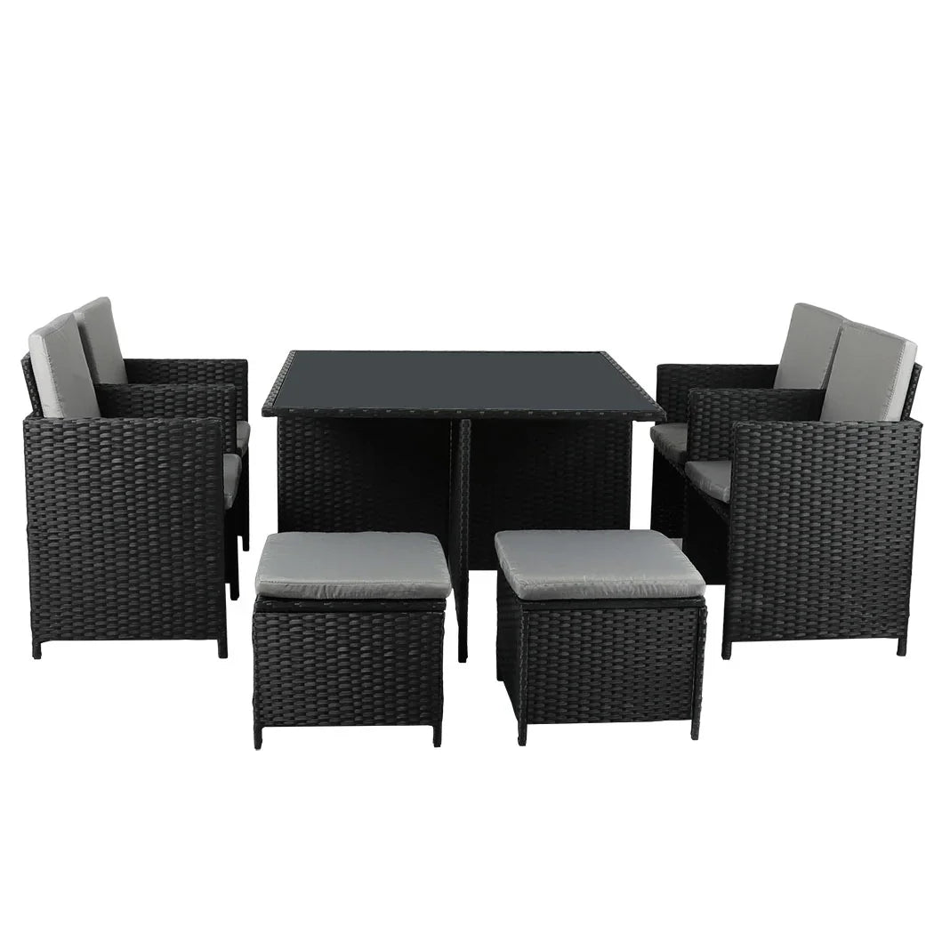 Levede 9PCS Outdoor Table Chair Set-2006733112737927169