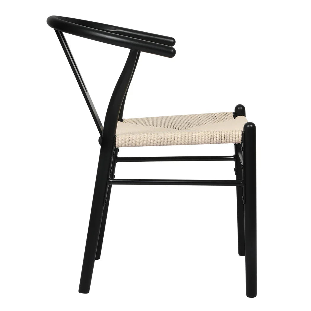 Levede 4x Dining Chairs Wooden Hans Black-2018816917736919041