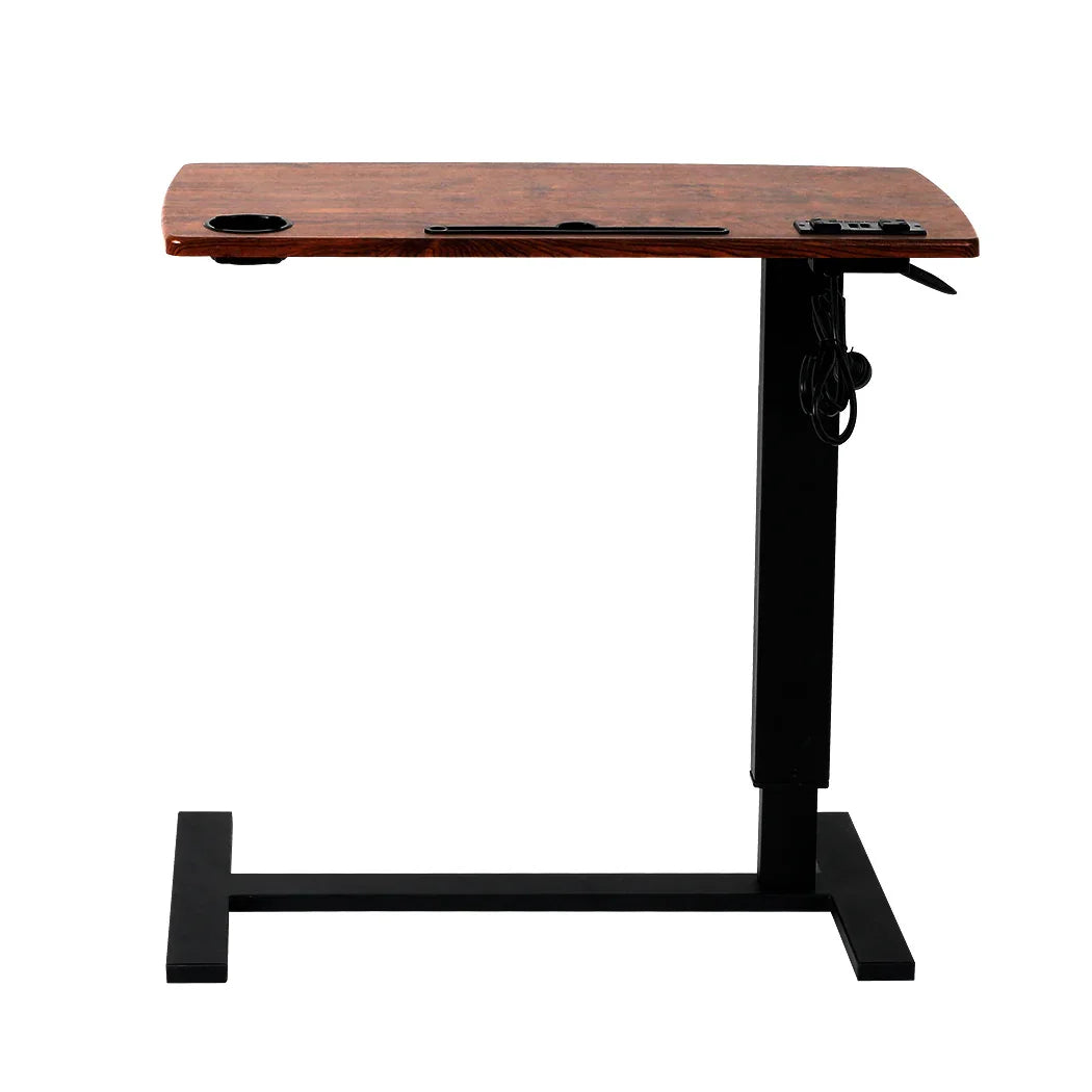 Levede Mobile Standing Desk Foldable Brown Fold-2006733138214129665