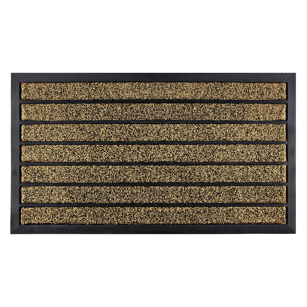 Marlow Front Door Mat 45x75cm Heavy Duty Non Slip Grass Scrape Patio Brown-2109799593204715522