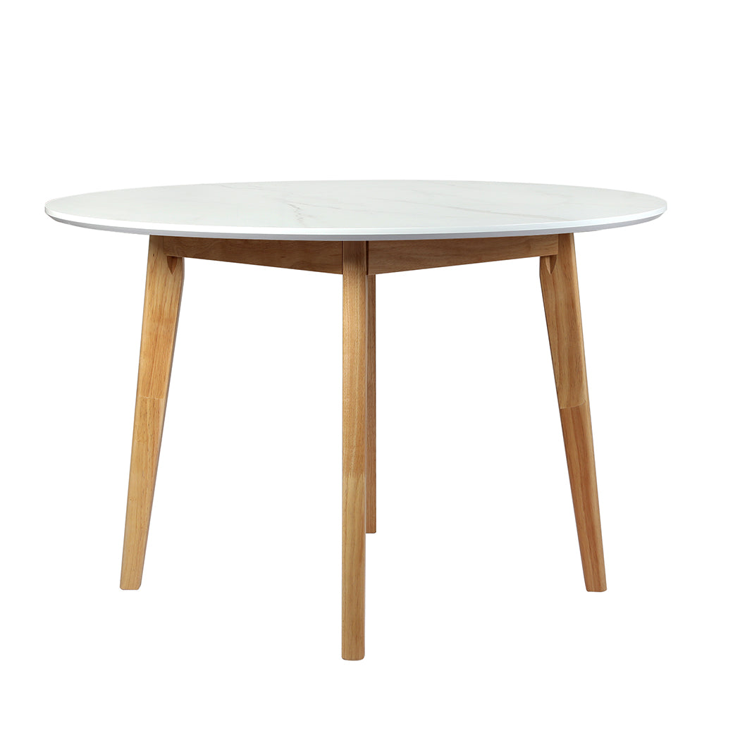 Levede Dining Table Round Rubberwood Base 120cm White 120 CM-1864183292119617537
