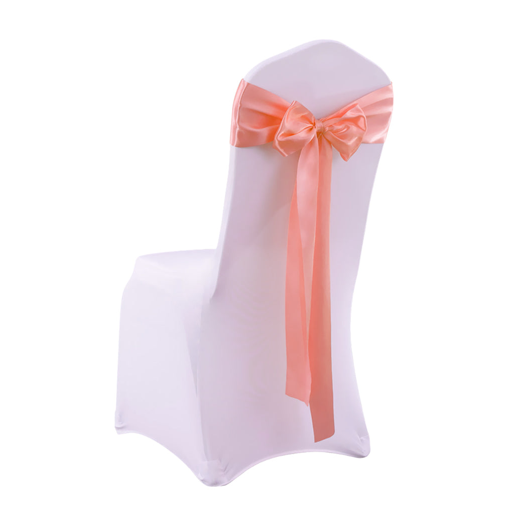50x Satin Chair Sashes Cloth Cover Wedding Coral-2018816776296599553