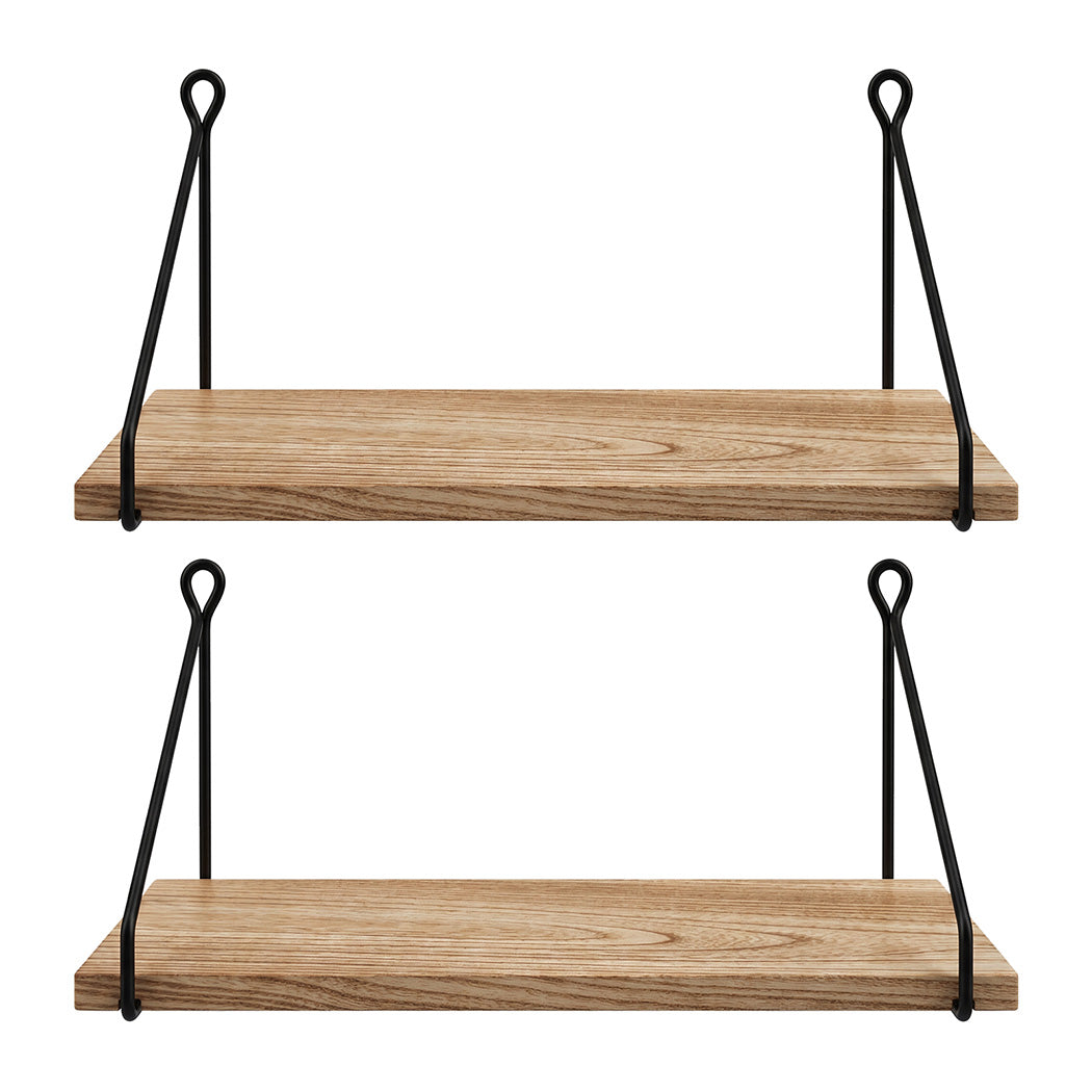 Levede Floating Wall Mounted Shelves Rustic 2Pcs Storage Display Bedroom Kitchen-2050059024308768769