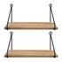 Levede Floating Wall Mounted Shelves Rustic 2Pcs Storage Display Bedroom Kitchen-2050059024308768769