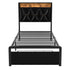 Levede Single Bed Frame Leather Headboard RGB 2 Drawers-2050056739788820481
