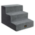 Pawz 3 Steps Pet Stairs Dog Ramp High Density Foam Grey-2006733392930017281