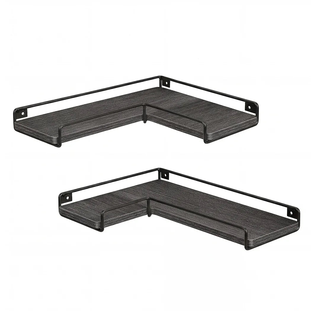 Levede Floating Shelves 2Pcs DIY Corner Wall Shelf Storage Display Rack Bedroom-2050059024489123841