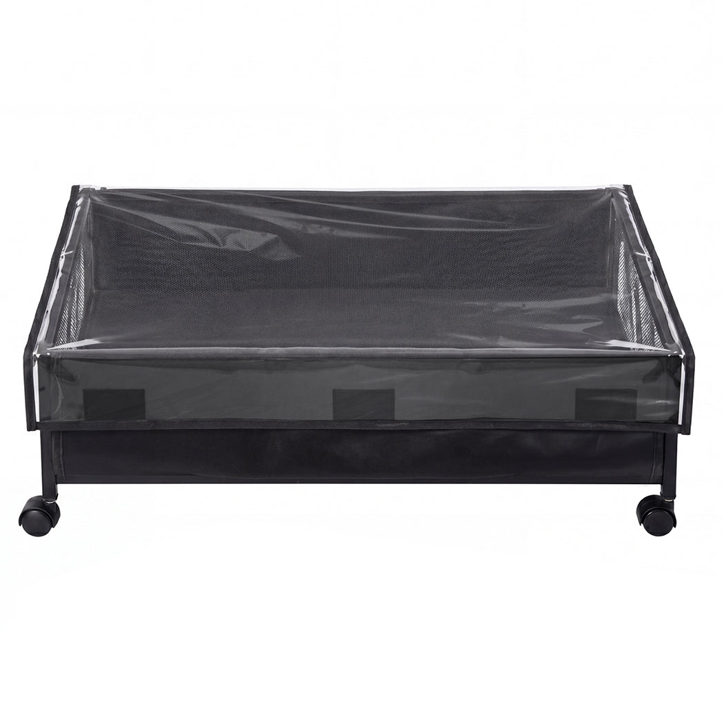Levede 2Pcs Under Bed Storage Box Wheels Clothes Organizer Dustproof 48L-2072893558603517953