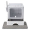 PaWz Cat Litter Box Stainless Steel Enclosed Drawer Odor Control Foldable Grey-2100034991202373633