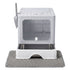 PaWz Cat Litter Box Stainless Steel Enclosed Drawer Odor Control Foldable Grey-2100034991202373633