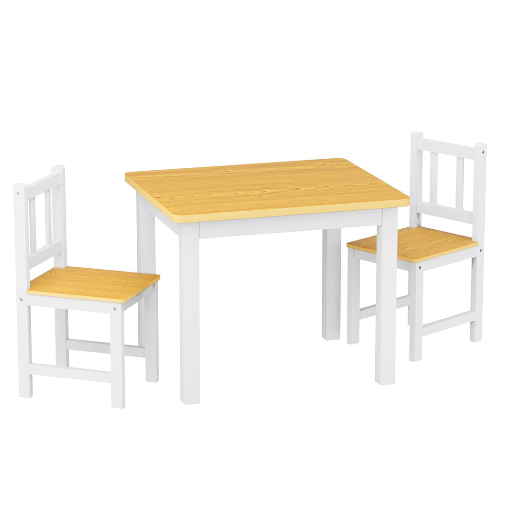 Bopeep Kids Table and Chairs Set Wooden 3PCS Study Play-1919278356839403521