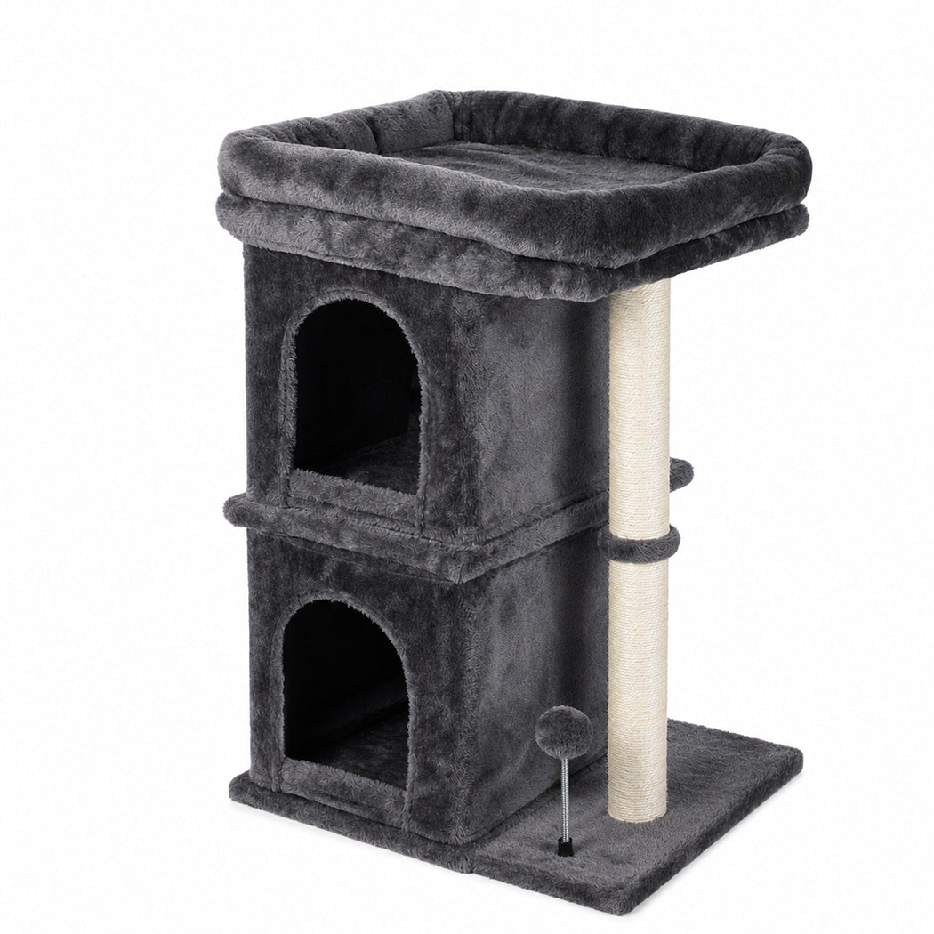 Pawz Cat Tree Cat Tower Top Perch Sisal Post E1 Particle Board Dark Grey-2100034992326447105