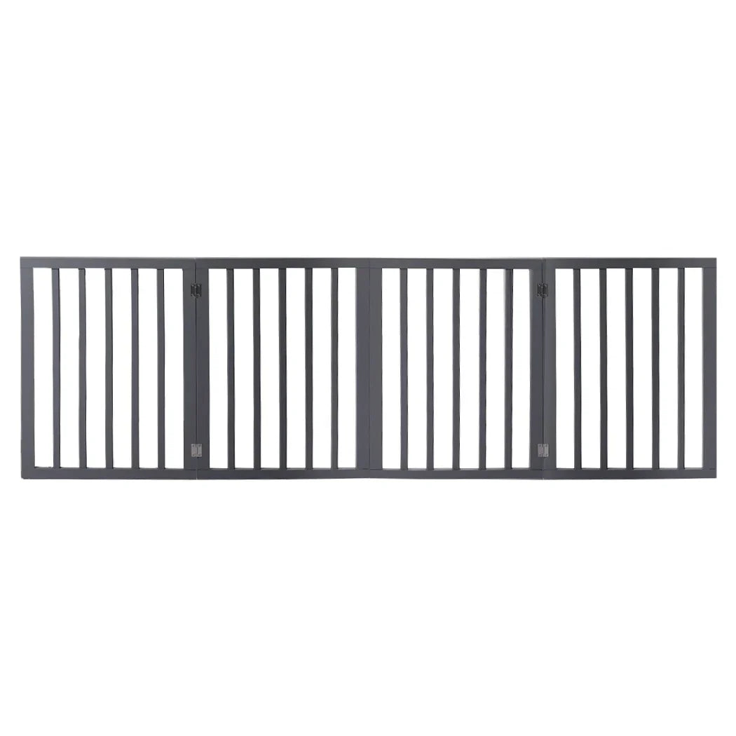 Wooden Pet Gate Dog Fence Retractable Grey 600x 3MM-2029387225392877569
