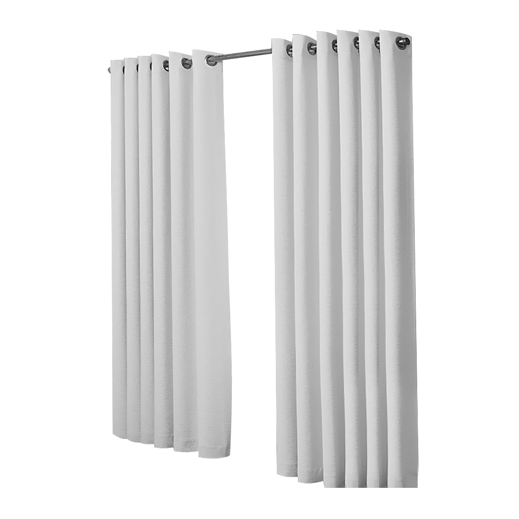 2x Blockout Curtains Panels 3 Layers Grey-2065254605499011073