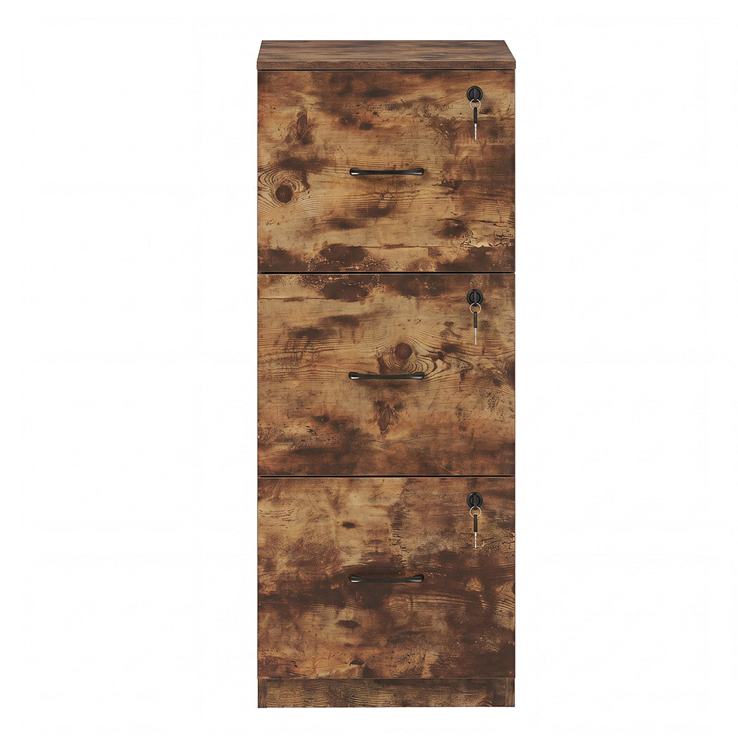 Levede File Cabinet Document Organiser  3 Lockable Drawers Vertical Cabinet-2072893556288262145