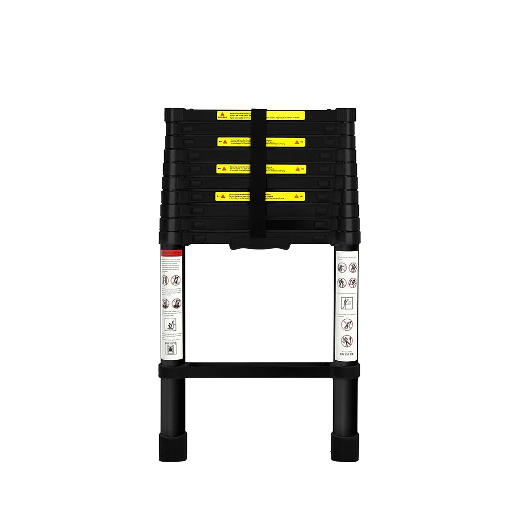 Traderight Multipurpose Aluminium Ladder Telescopic 3.2M Black-2006733179435749377