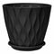 Toque Plant Pots 5 Pcs 8 Inchs Plastic Planter Pots with Drainage Saucers Black-2072893580812357633