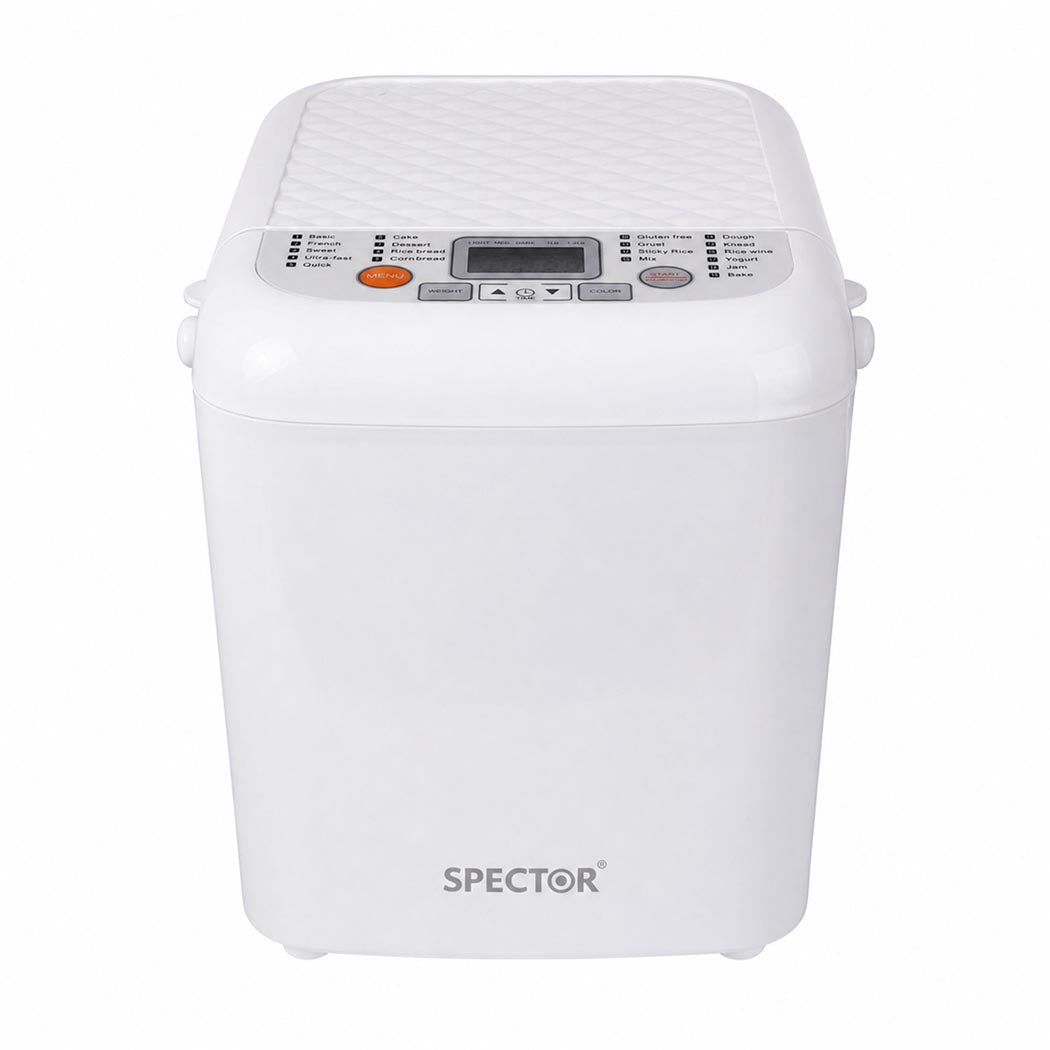 Spector Automatic Bread Machine 19-In-1 500W Quiet Motor 1.2Lb White for Home-2109799588007972866