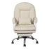 Levede Executive Office Chair Footrest PU Leather Tilt Gaming Work Seat Beige-2050056782683967489