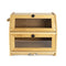Toque Bread Box Bread Bin Double Layer Bamboo Bread Storage with Window Natural-2072893581403754497