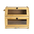 Toque Bread Box Bread Bin Double Layer Bamboo Bread Storage with Window Natural-2072893581403754497