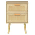 Levede 2x Bedside Tables Set Wooden Side Table Nigntstand Bedroom Rattan Drawers-2050056763503415297