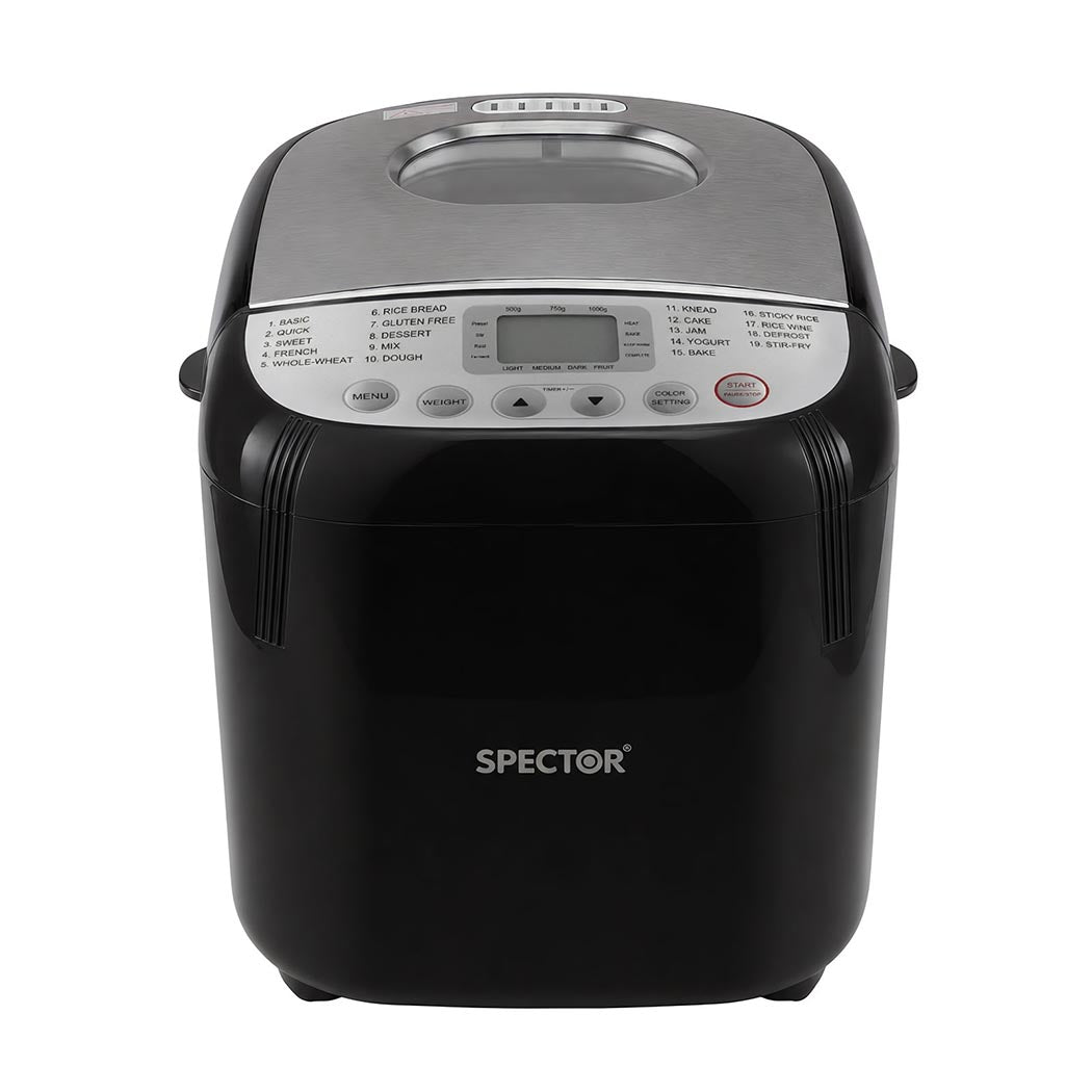 Spector 19-In-1 Automatic Bread Machine With Non Stick Pan For Home Baking Black-2109799588217688066