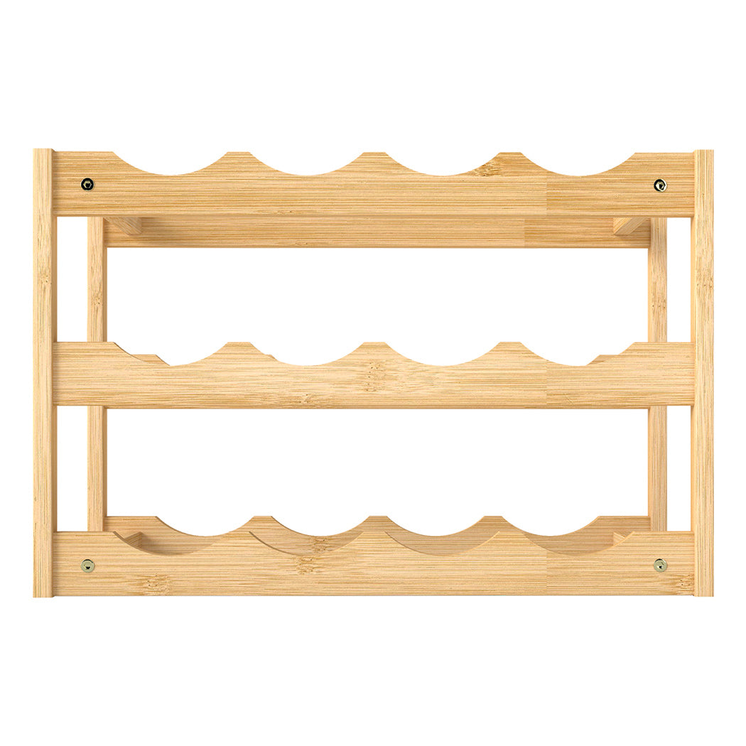Toque Natural Bamboo Wine Rack 12 Bottles Organizer-2006732763805388801