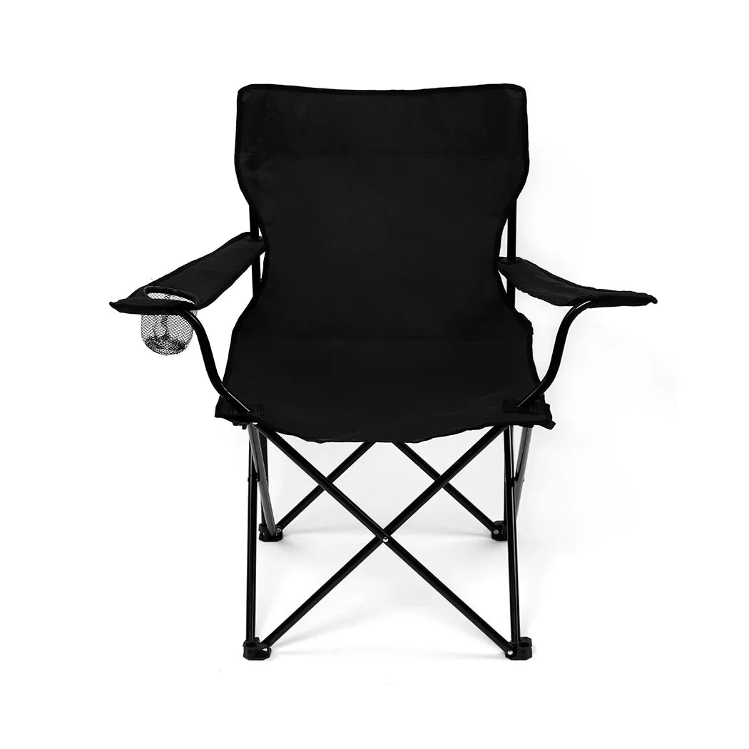 Levede Camping Chairs Folding Arm Foldable Black-2006733106232561665