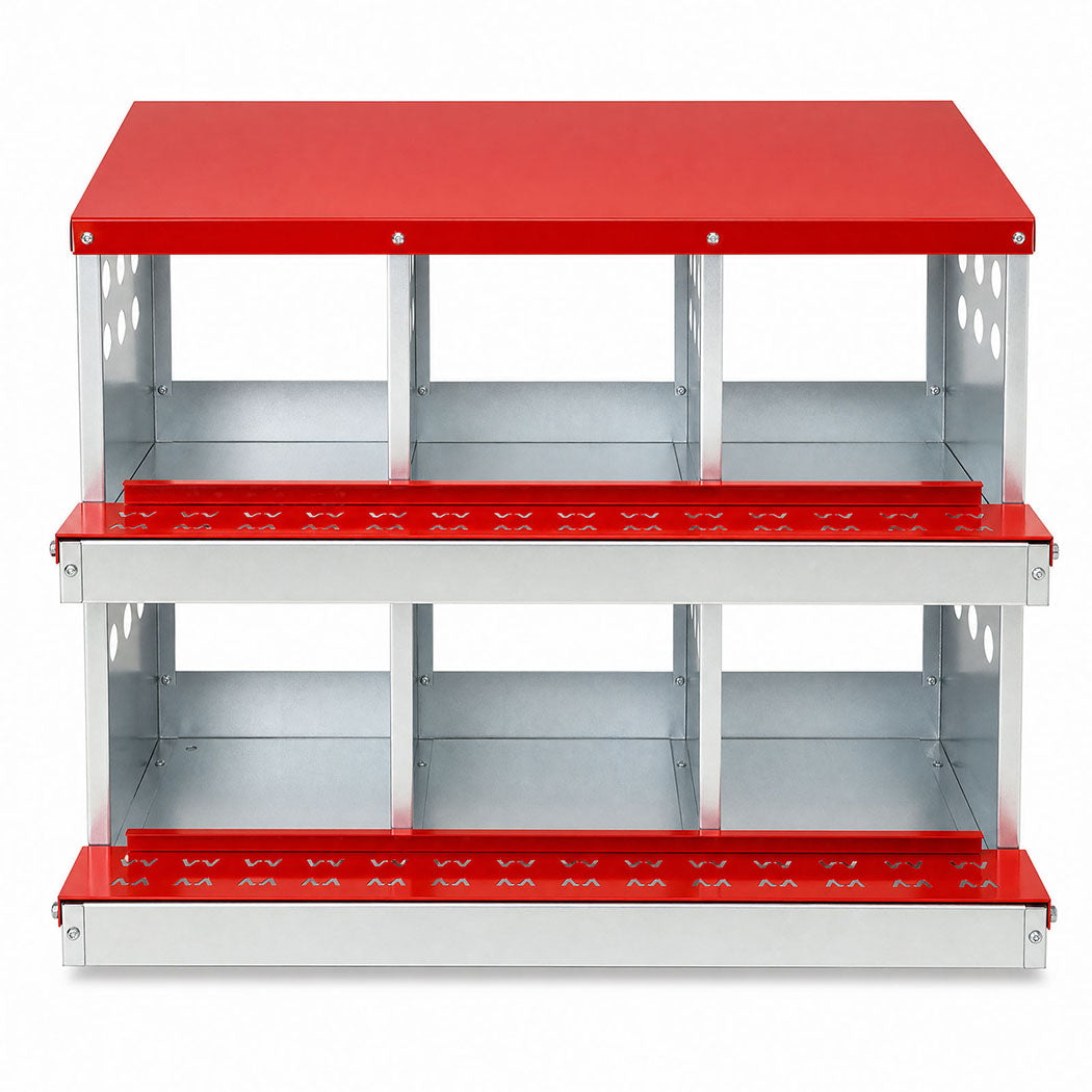 Pawz Chicken Nesting Box 6 Hole 2-Tier Roll Away Egg Collection Galvanized Coop-2072893572729933825