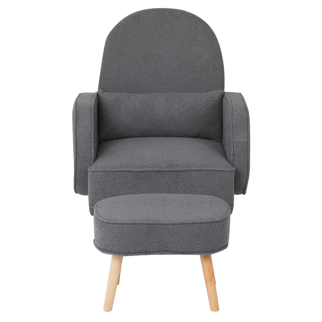 Levede Fleece Rocking Chair with footstool-1937319794885922817